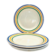 4 striped earthenware plates made in Romania