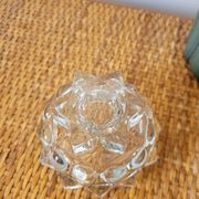 Bougeoir en verre pied étoilé