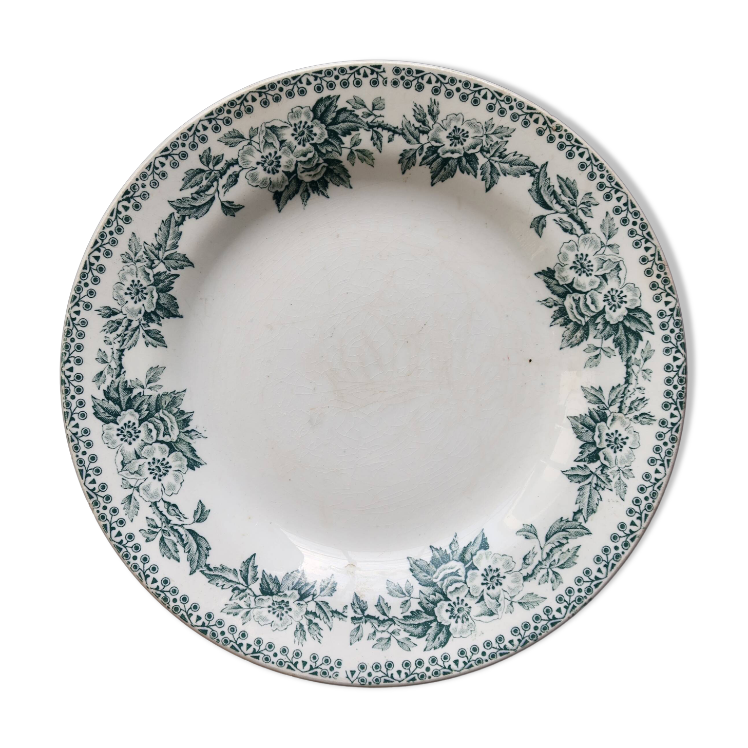 Antique ironstone plate from Saint-Amand – Guadeloupe model