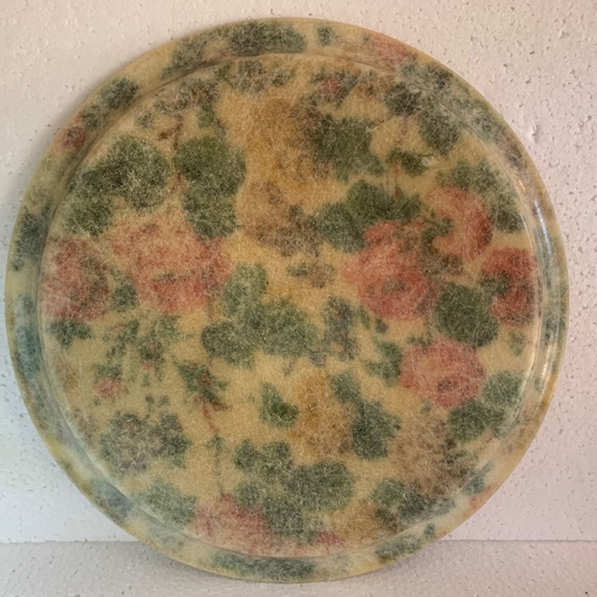 Vintage fiberglass tray 60's mtif floral roses