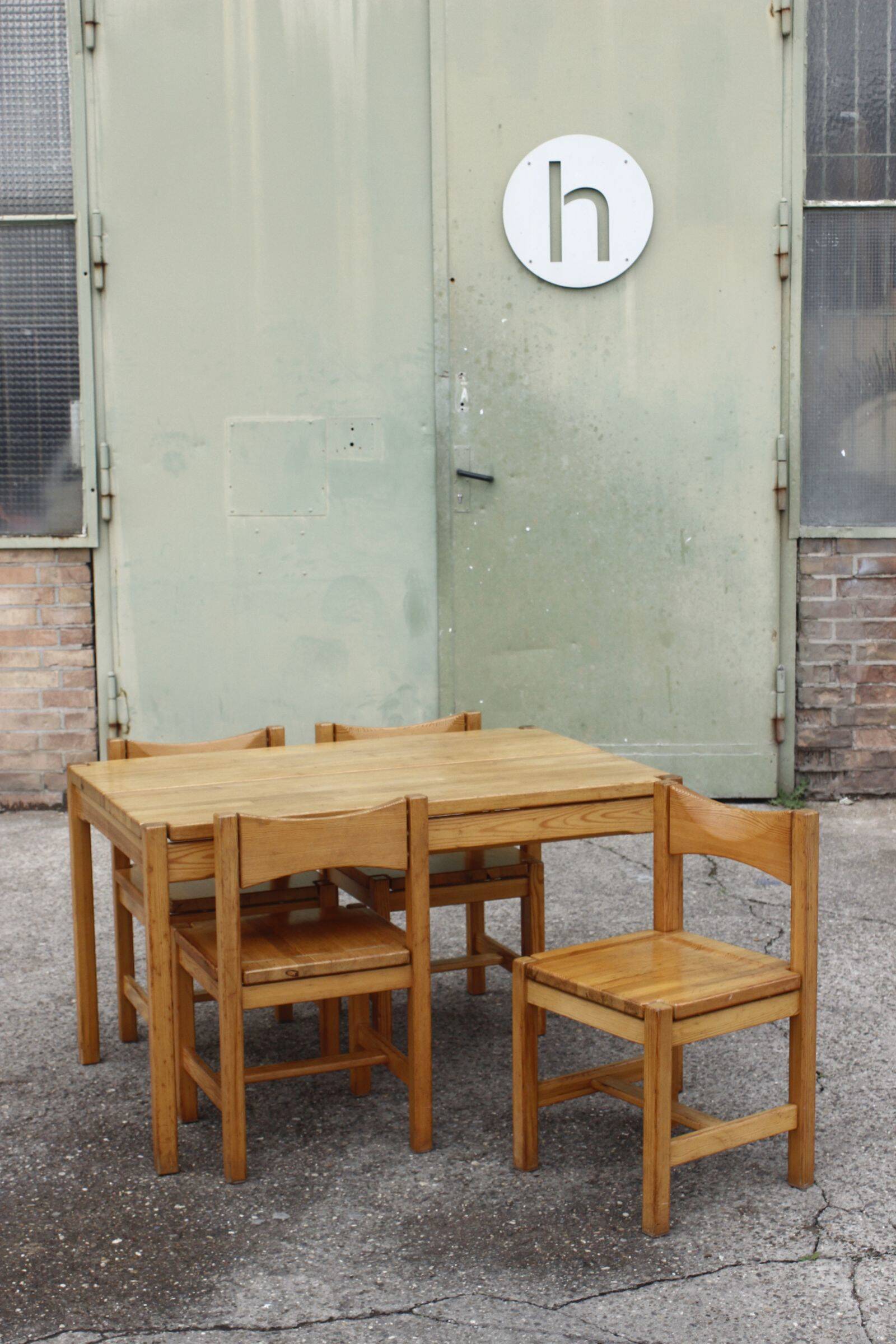 Table à manger & chaises Hongisto en pin par Ilmari Tapiovaara pour Laukaan Puu