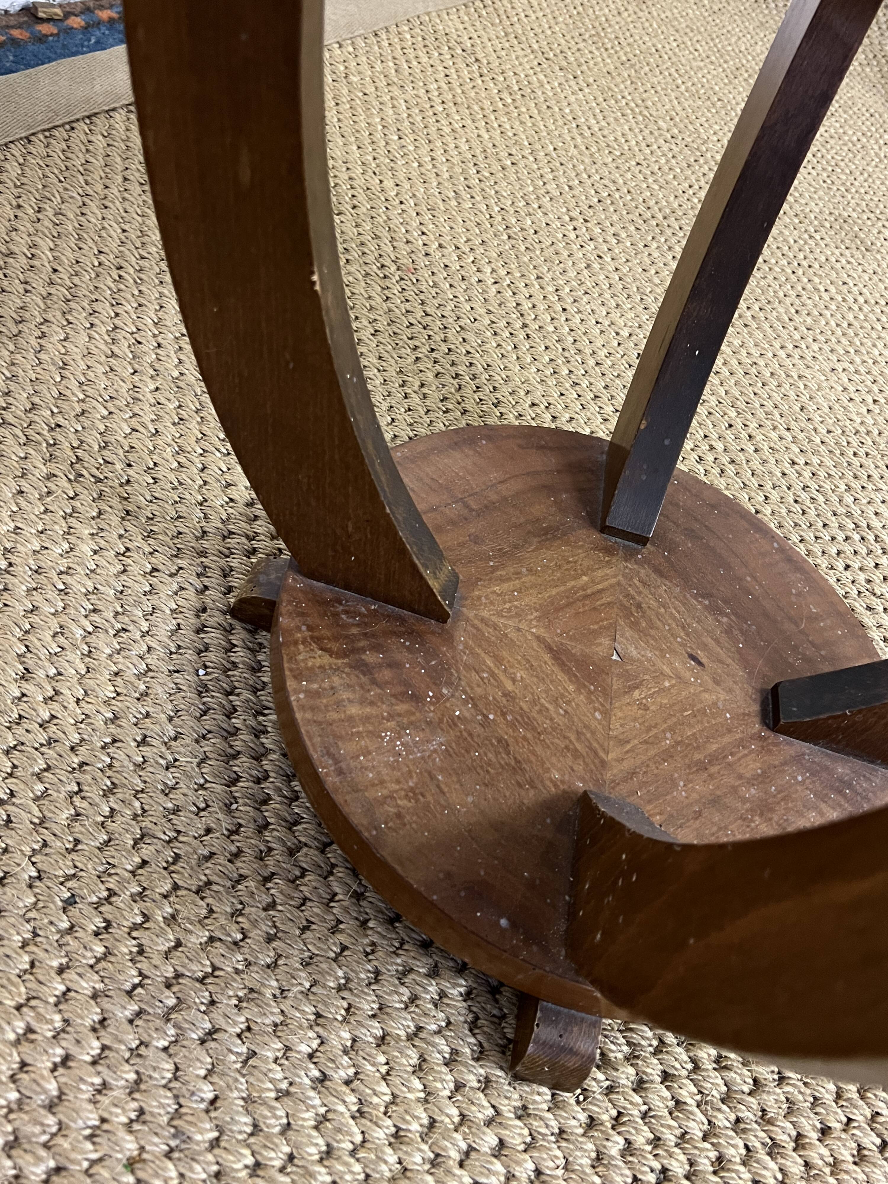 Art deco wooden pedestal table / side table