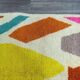 Handwoven pure wool rug with colourful patterns, size 1.5/2.5 m.