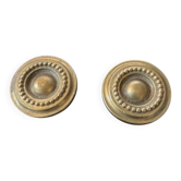 Paire de poignées bouton anciennes en laiton style louis xvi