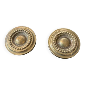 Pair of antique brass knob handles in louis xvi style
