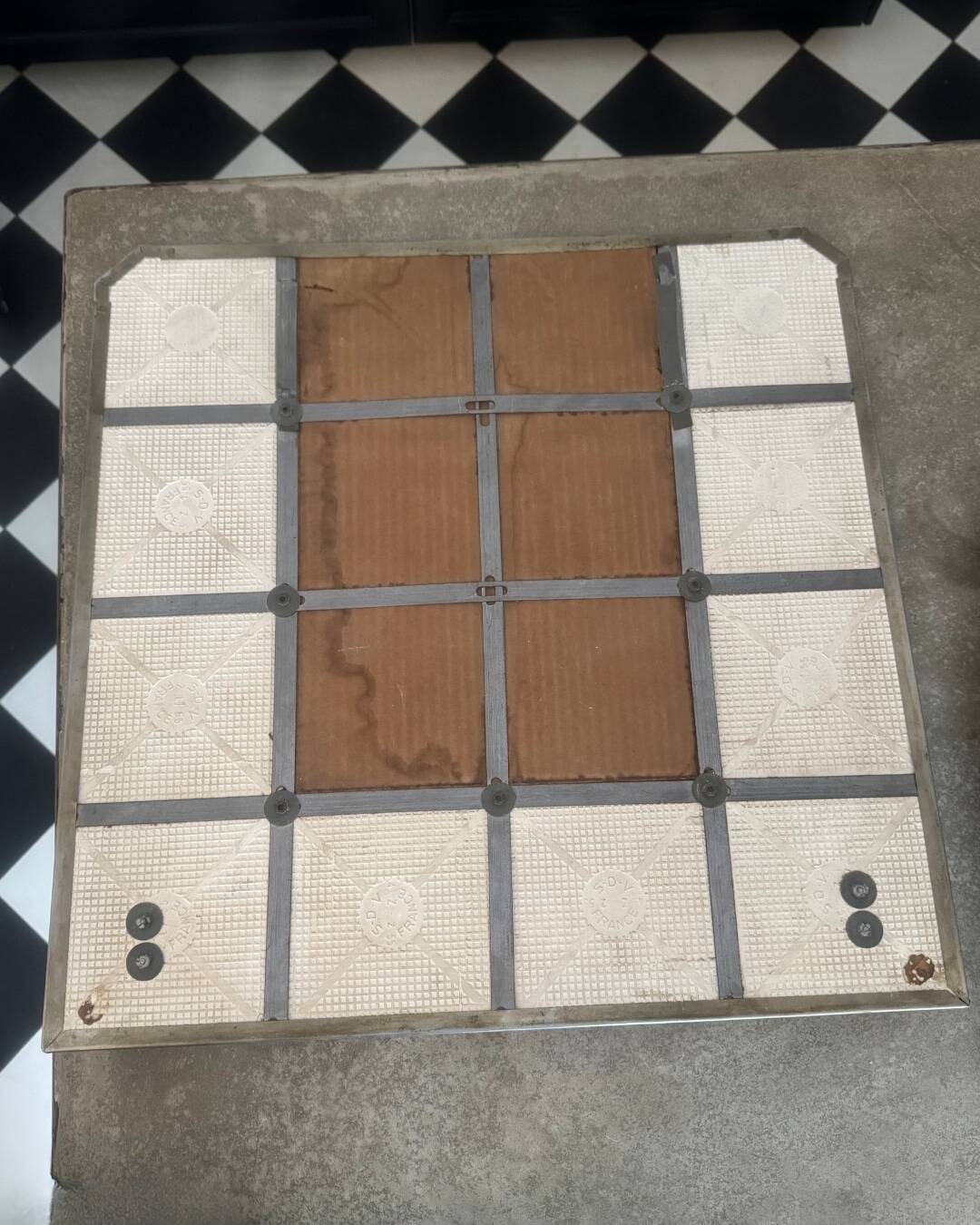 Ceramic bathroom mirror, France, 1940s-50s