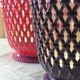 Pair of vintage plant pots SYLA – Made in France – Red and burgundy