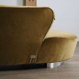 Vladimir Kagan serpentine sofa in velvet for Directional USA 1999
