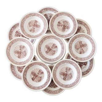 English service 12 pieces, old plates country décor