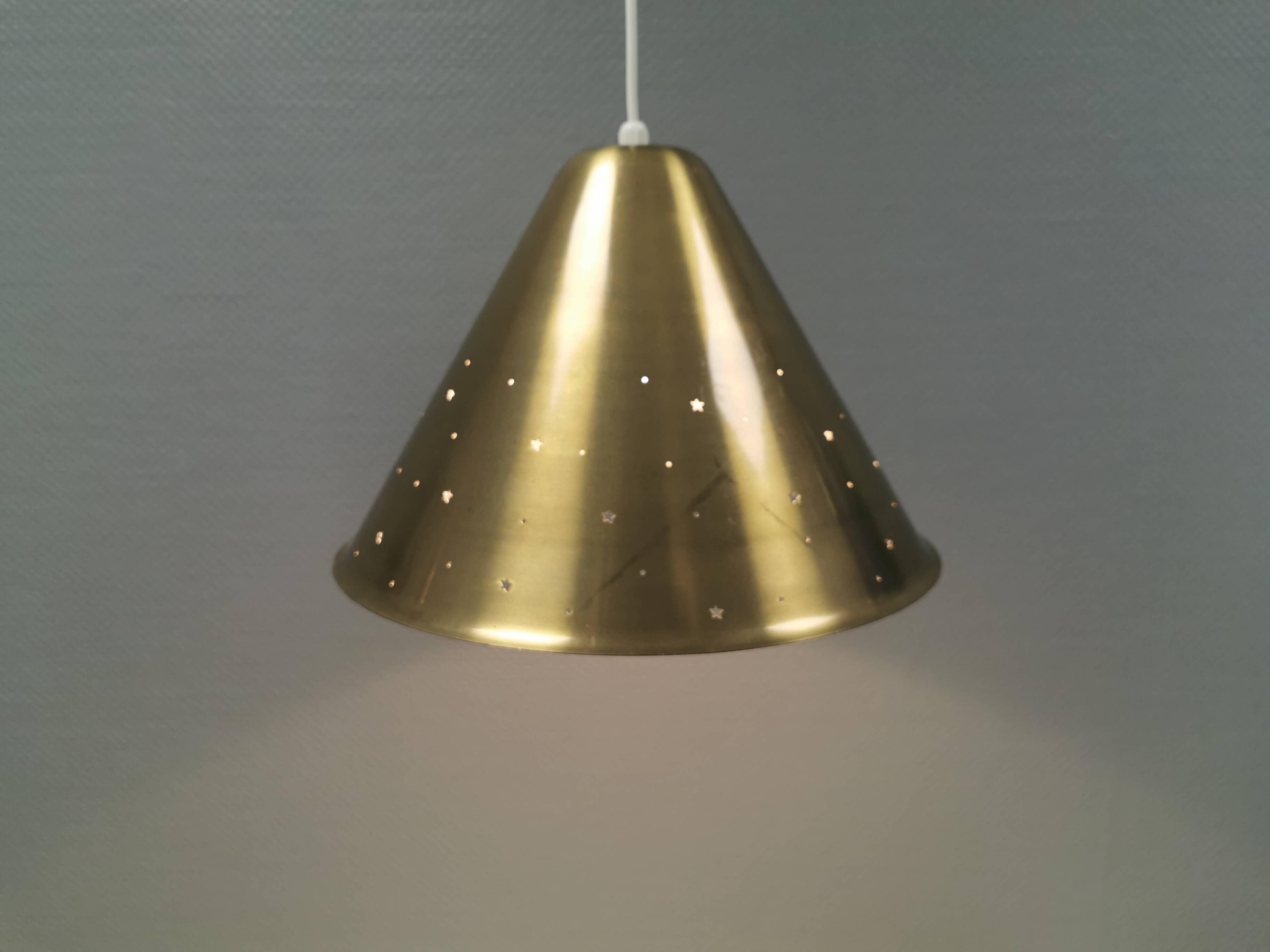 Hanging lamp from Danish Fog&Mørup 1950s, made of solid brass.
