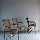 4 Frederick Weinberg wicker iron chairs | 1960s