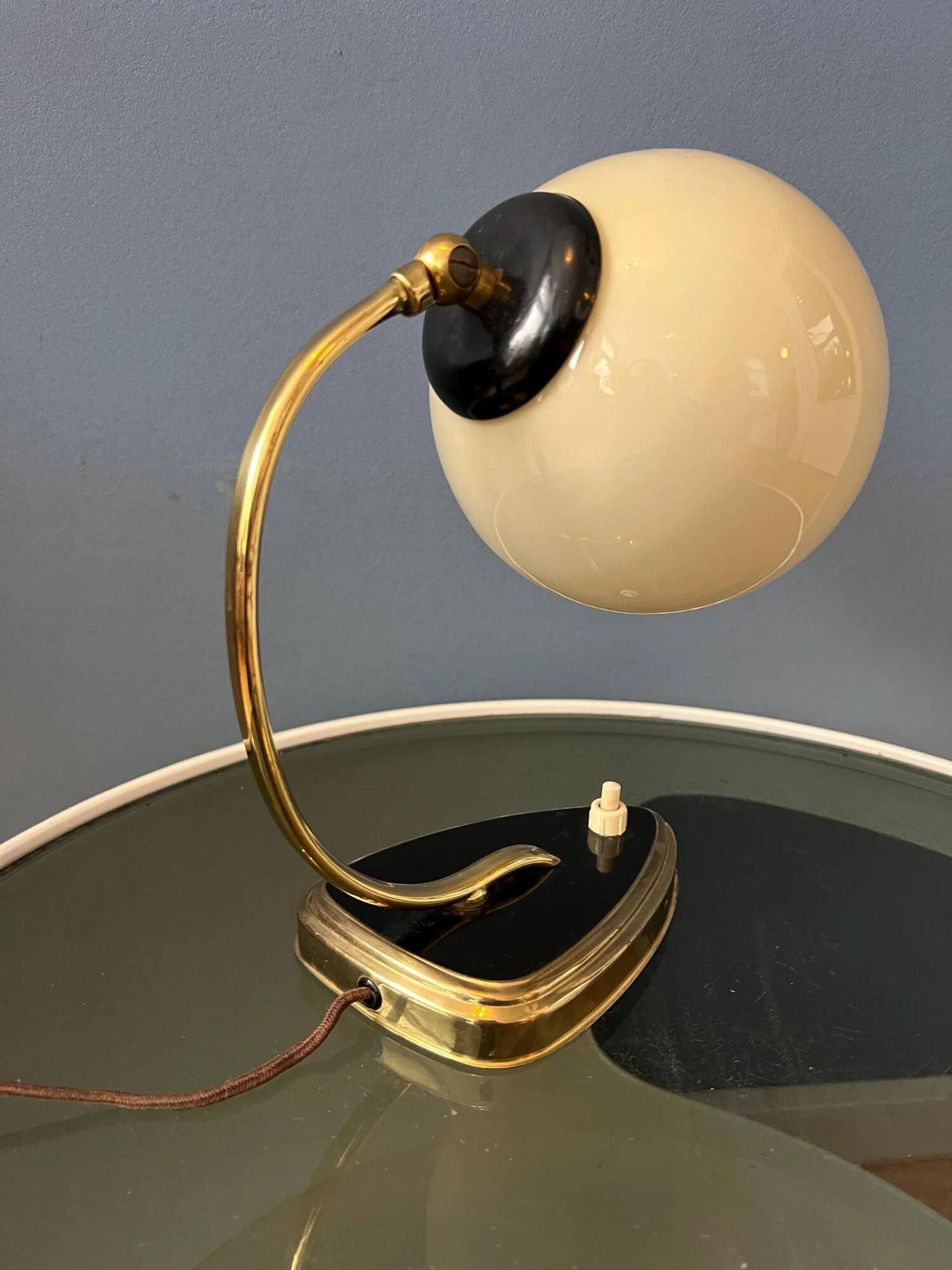 Mid-century art deco style opaline glass wall sconce or desk lamp