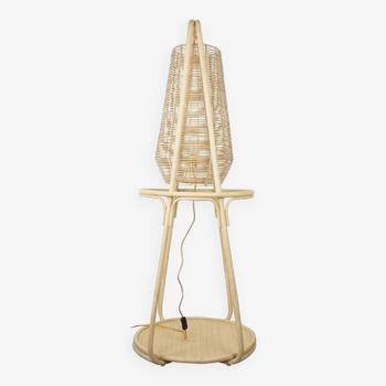 Rattan floor lamp