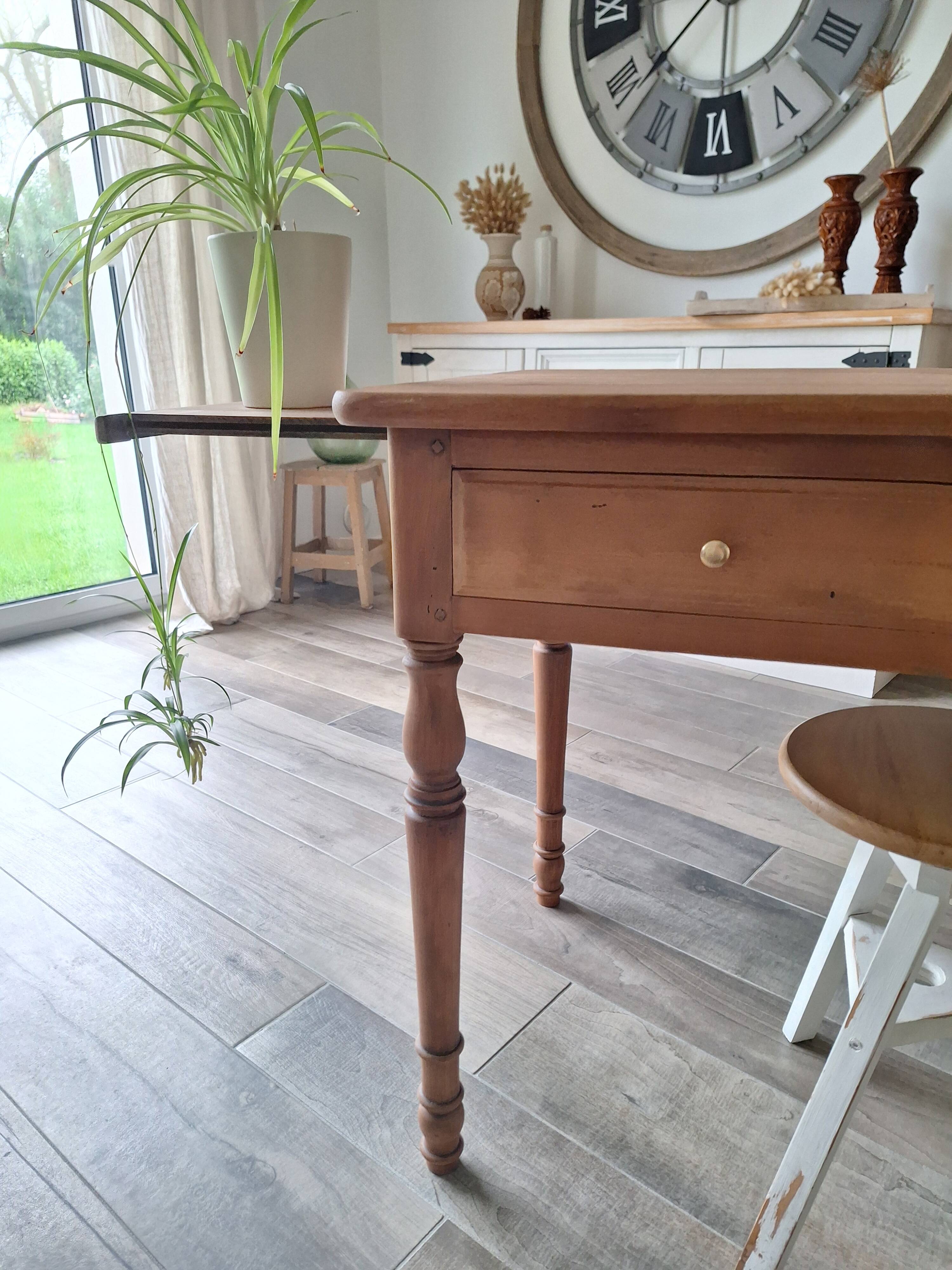 Vintage solid wood desk with extensions.