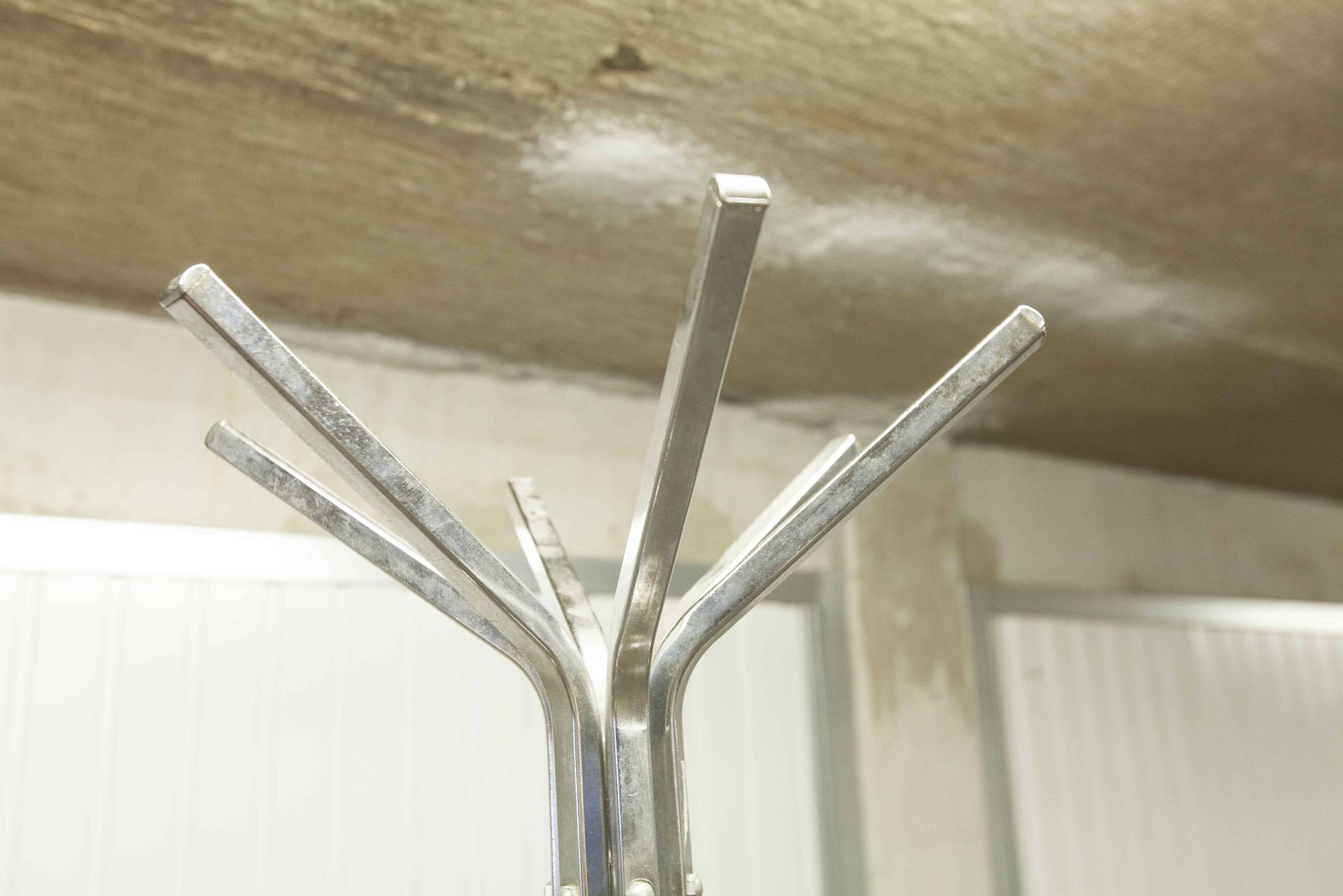 Industrial 1960 chrome coat rack parrot