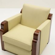Set of 2 Art Deco club chairs in leather, France 1930s.