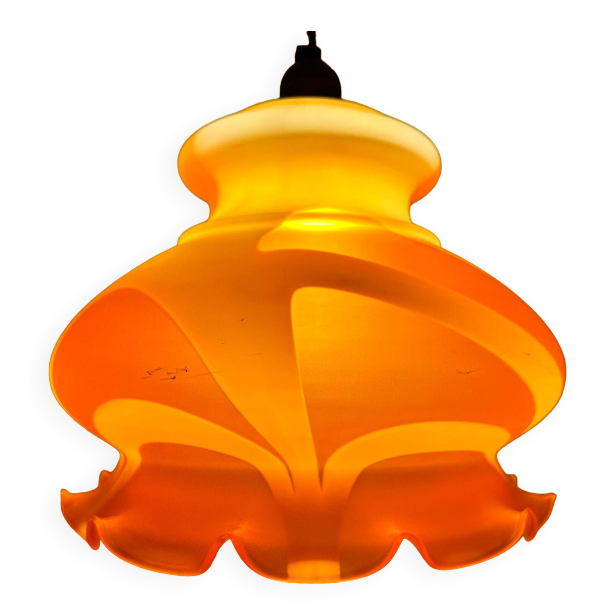 Lustre Murano orange années 70