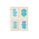 Collection de 4 peintures abstraites col. bleu clair signées Eawy