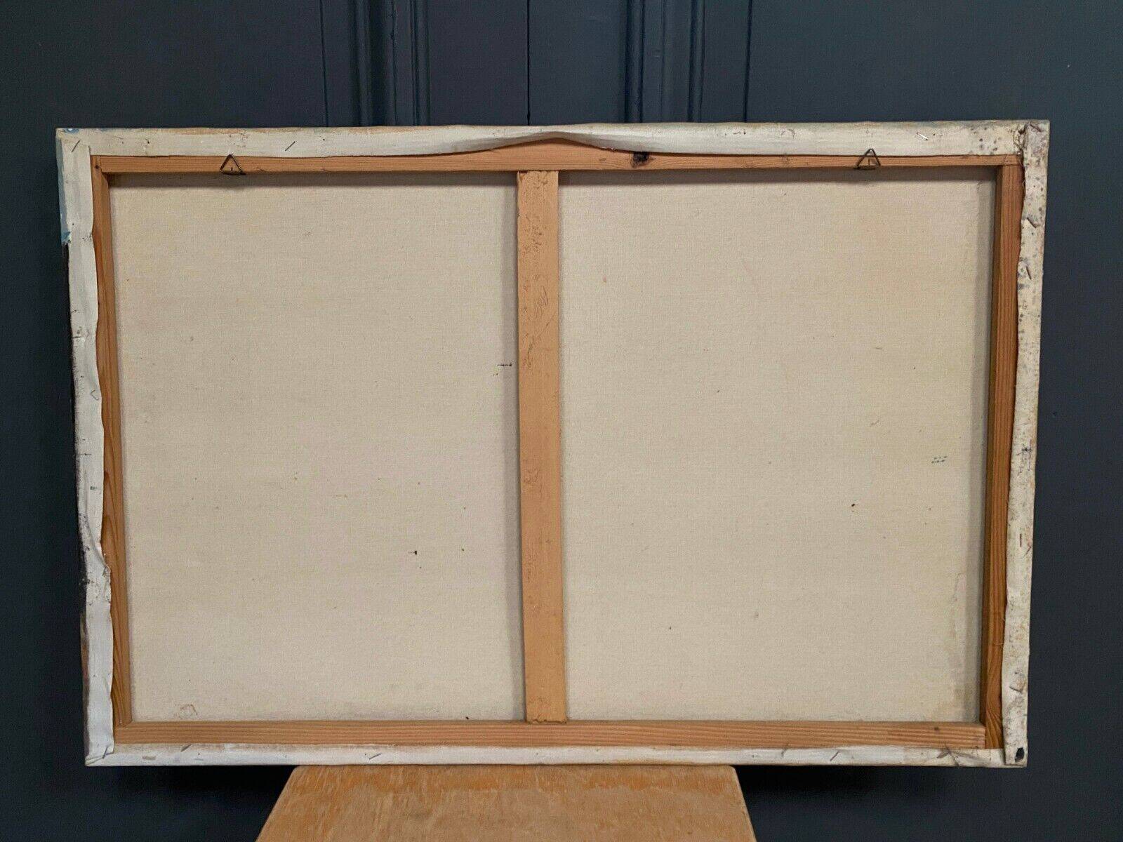 Oil on canvas mid-20th century marine boats at the quayside by P. Lemeut