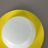 Metal opaline glass wall light, yellow, Italy, 1960s