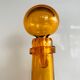 Vintage orange glass decanter / bottle with stopper, textured glass mdina