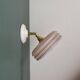 Vintage wall lamp with pink Clichy glass shade and silver edging