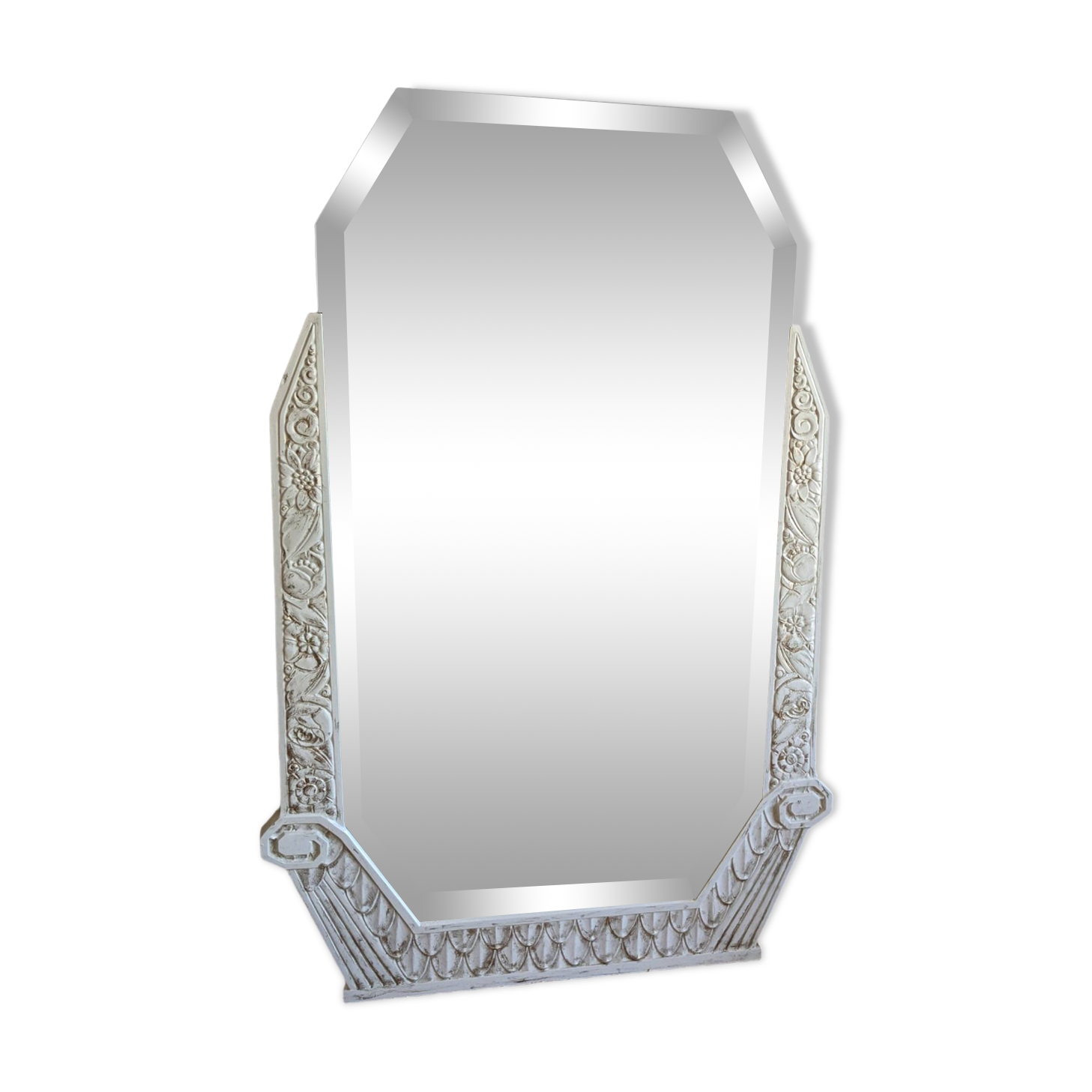 Hexagonal art deco mirror 131 x 88 cm