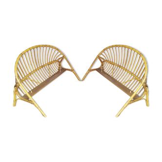 Wicker basket headboard and footboard