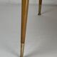 Italian round table with tapered brass leg ends, 1950s