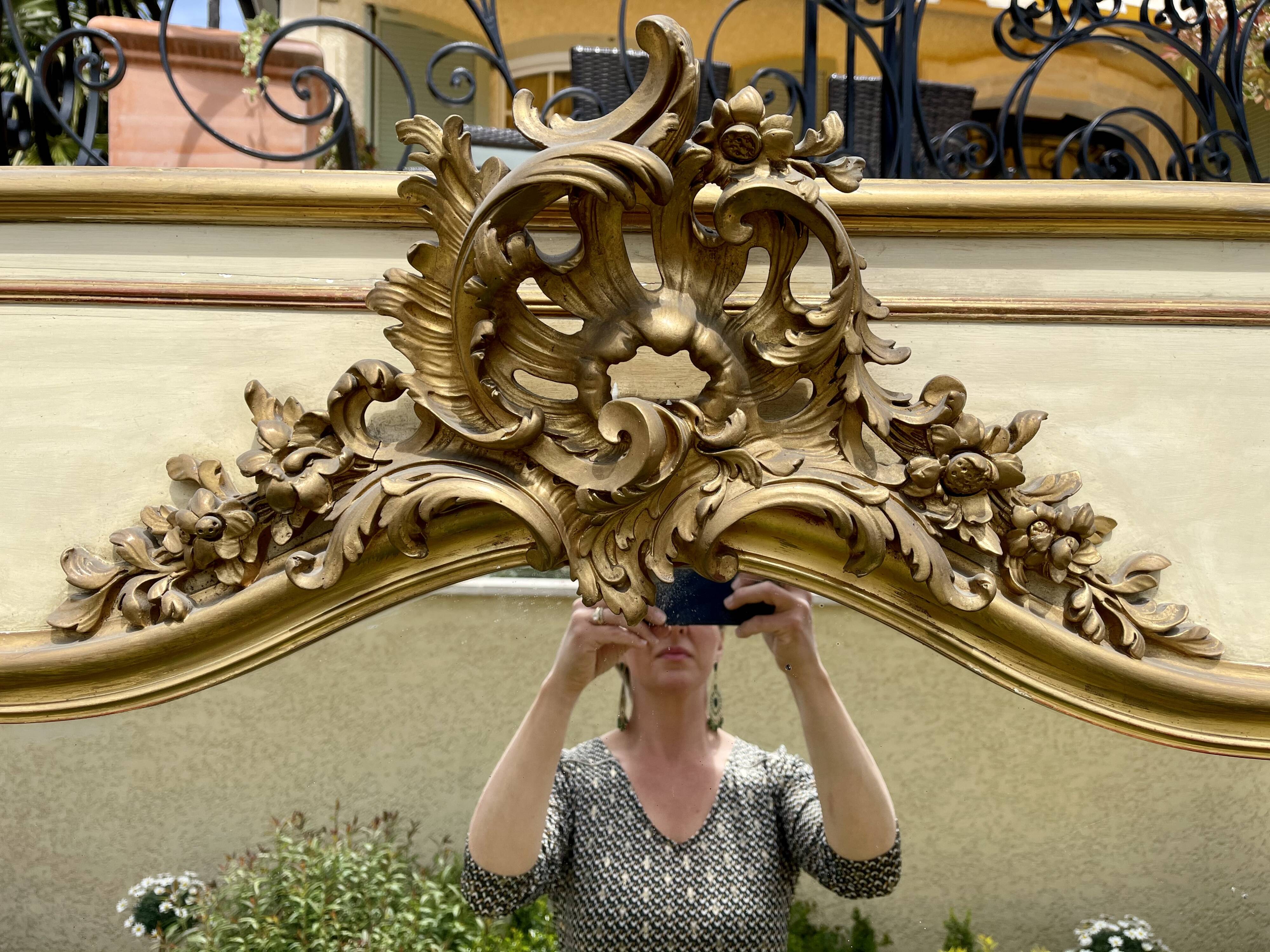 Trumeau lacquered and gilded Louis XVl style