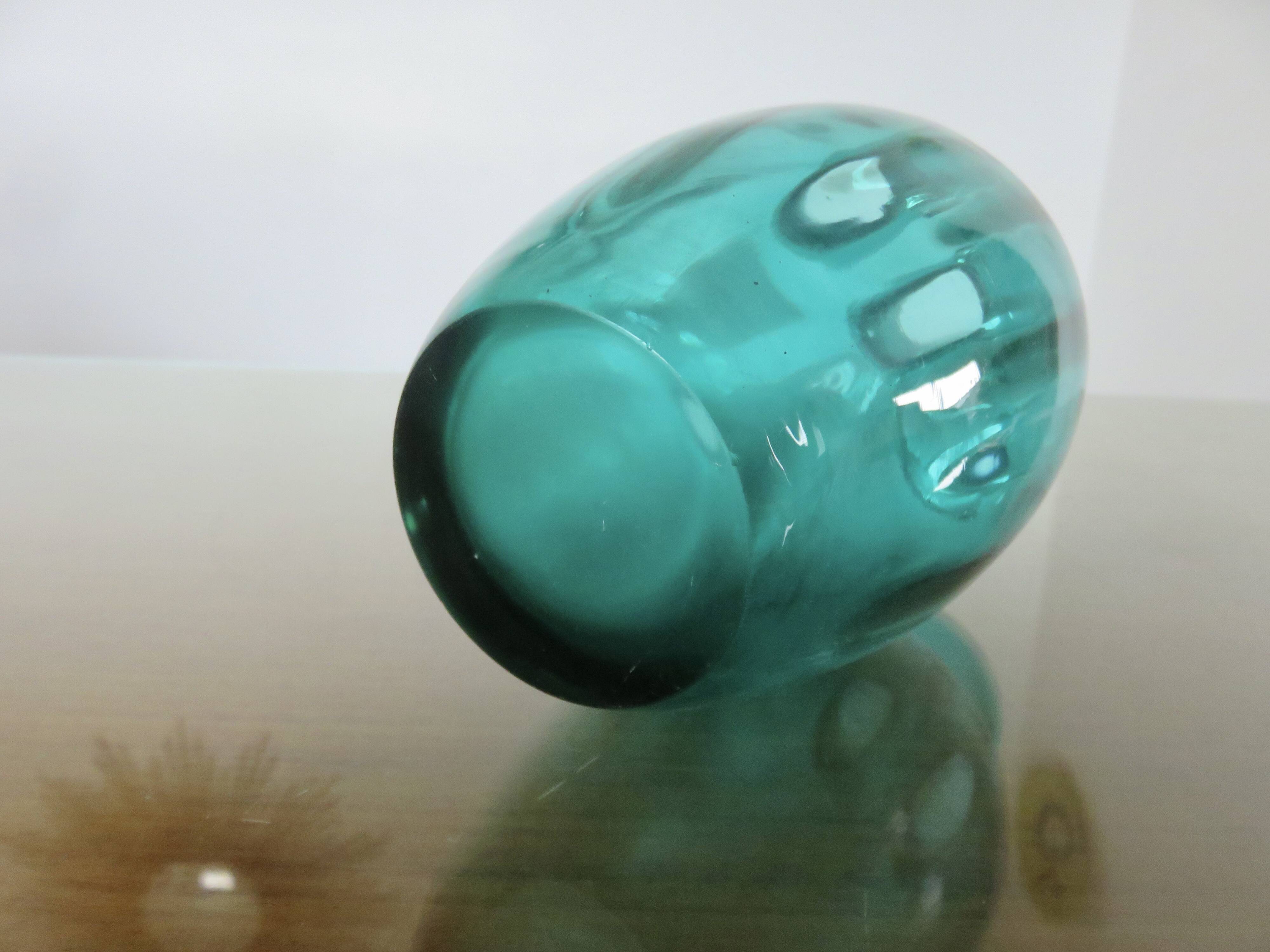 Turquoise Murano blown glass vase, 1970s