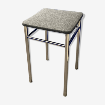 Chrome and felted wool stool