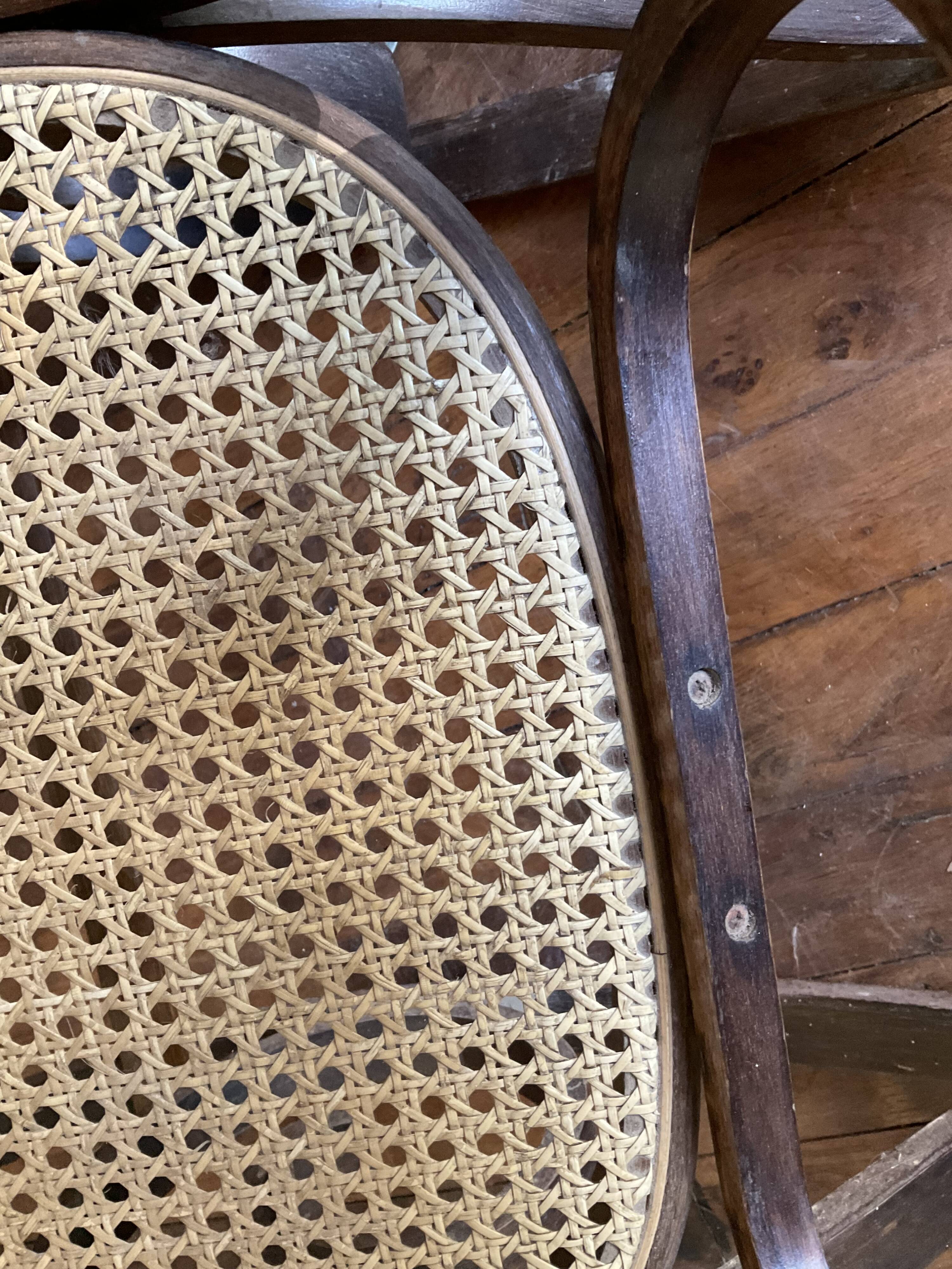 Vintage rocking chair in curved wood