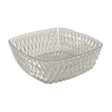 Square chiseled glass bowl