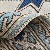 6x7 Navy Blue Cream Oriental Persian Rug, 178x225Cm