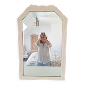 Beige bevelled and moulded mirror