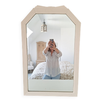 Beige bevelled and moulded mirror