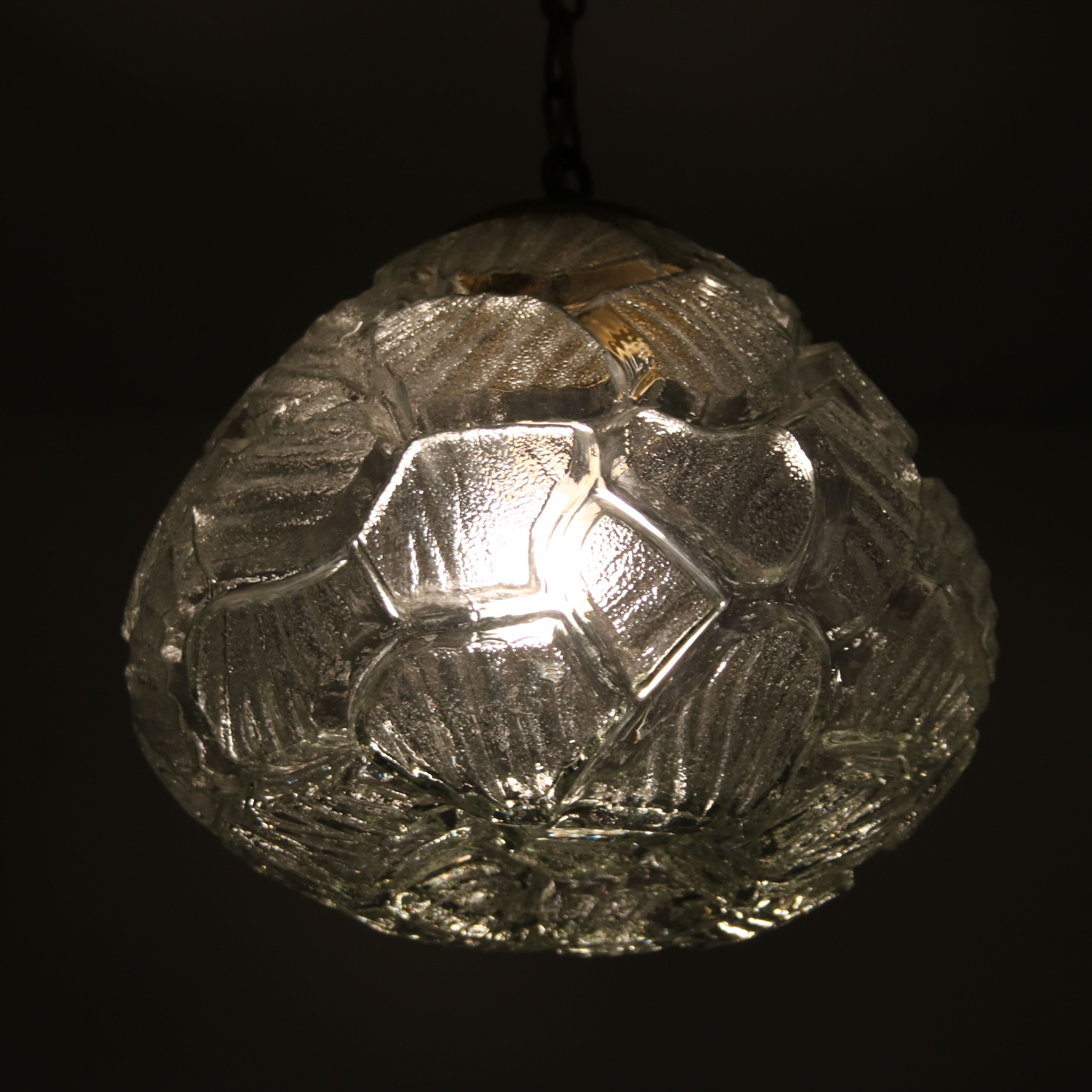 1970s pressed glass hanging lamp