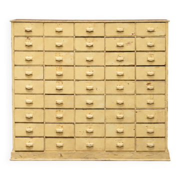 Old workshop furniture with 40 drawers, 1940.