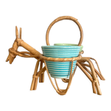 Rattan plant holder, small donkey shape