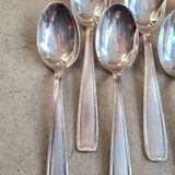 Set of 6 silver plated soup spoons