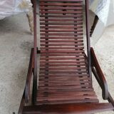 Chaise pliante en teck vintage