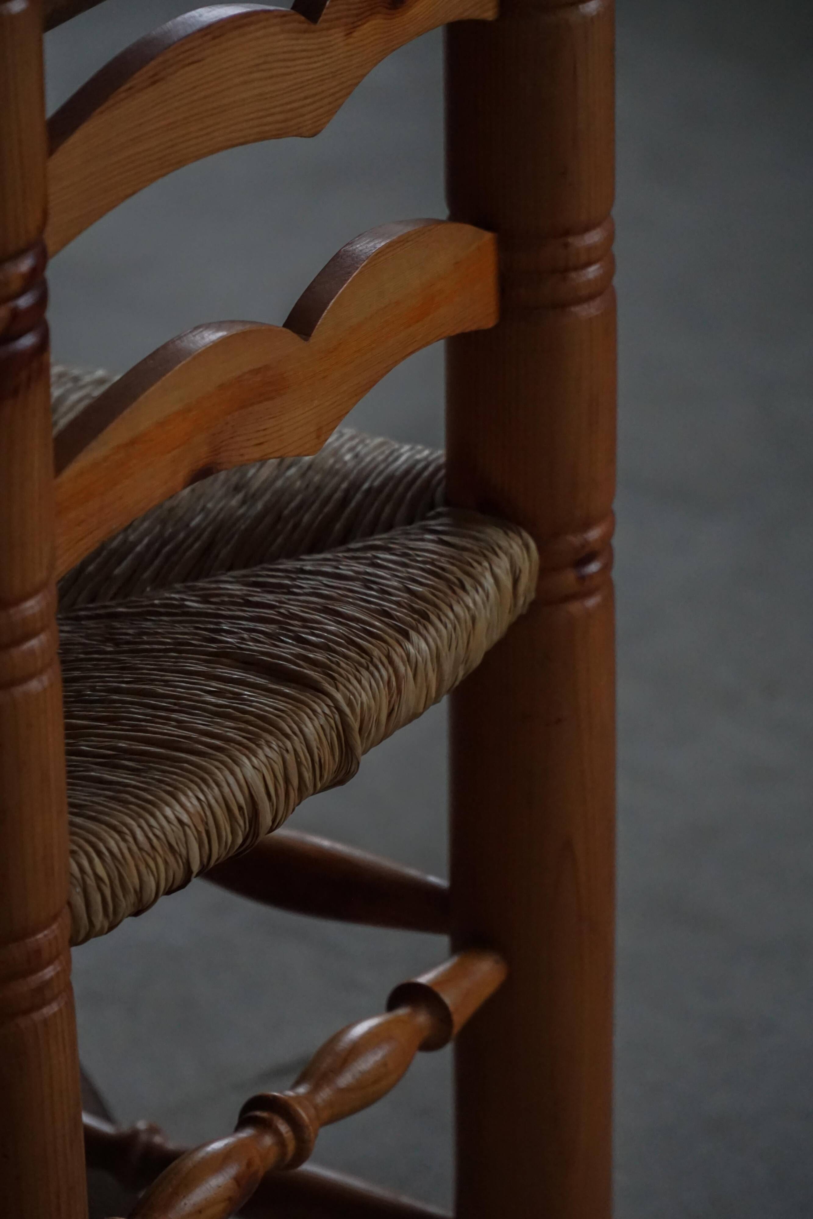 Set of 6 modern French brutalist chairs, in the style of Charles Dudouyt, made in the 1960s.