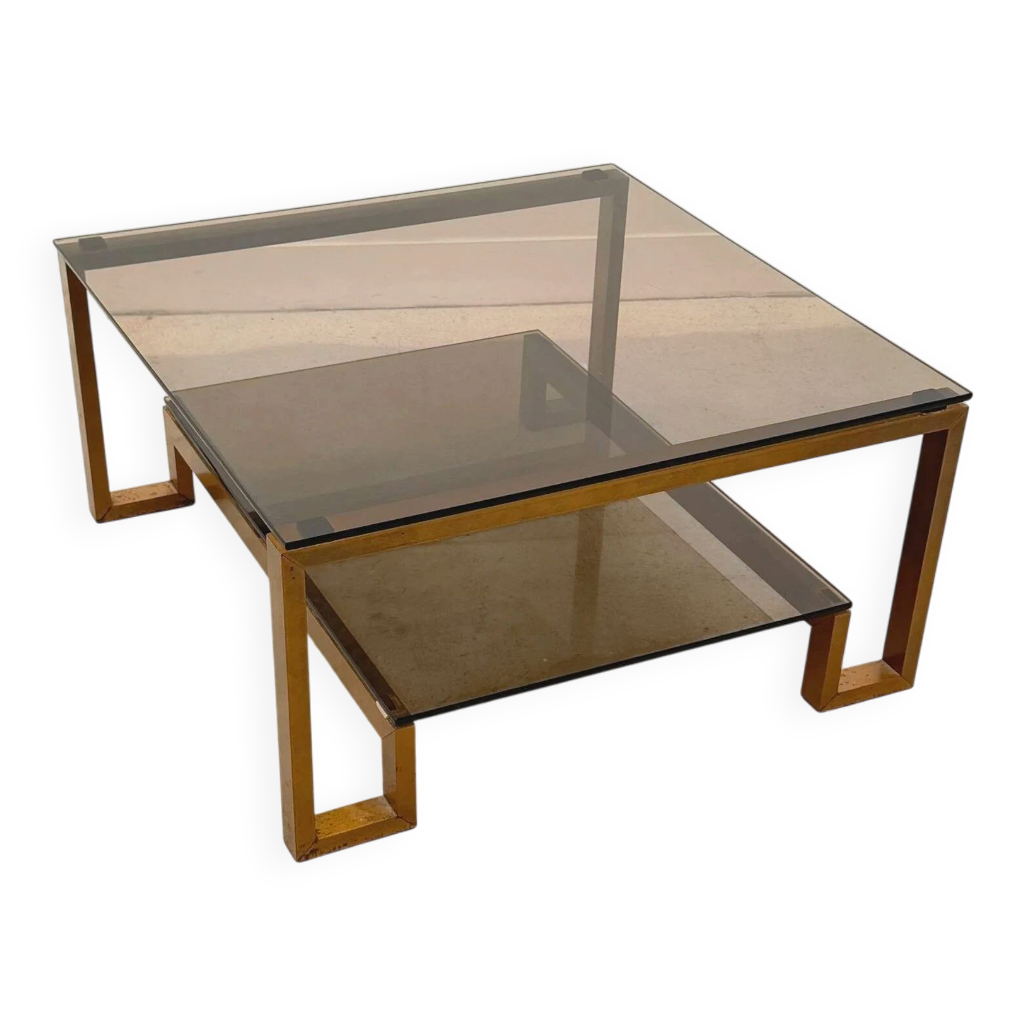 Metal and glass coffee table, 1970