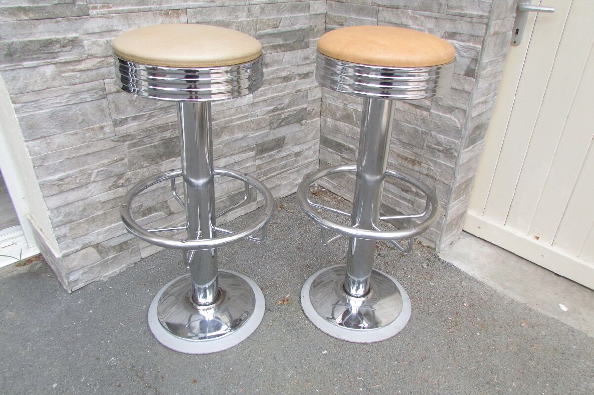 Paire de tabourets de bar style américain,professionnels
