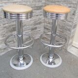 Pair of bar stools, American style, professional
