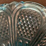 Fruit cup on blue-bubbled glass peder