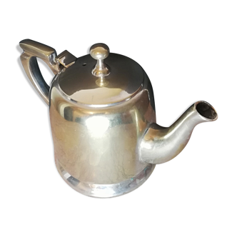 Théière art déco en métal argenté et reflets vermeil