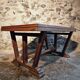 French vintage table in solid oak, Arts & Crafts style, 1930s–1940s.