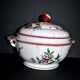 Antique hand-painted earthenware tureen from Vieux Strasbourg Sarreguemines
